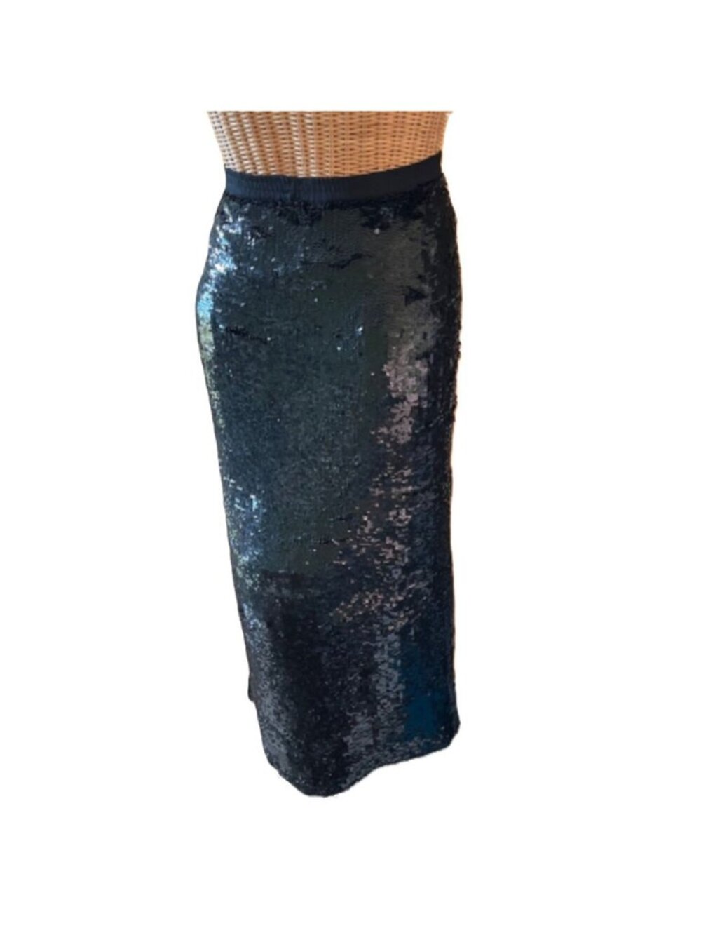 Vintage Alexa Skirt Black Shimmering Sequins Evening Party Club Wear Medium